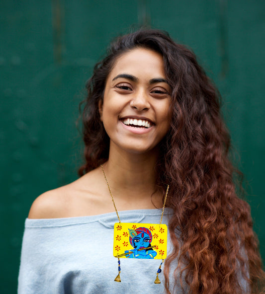 Statement Necklace, Handpainted : Handmade