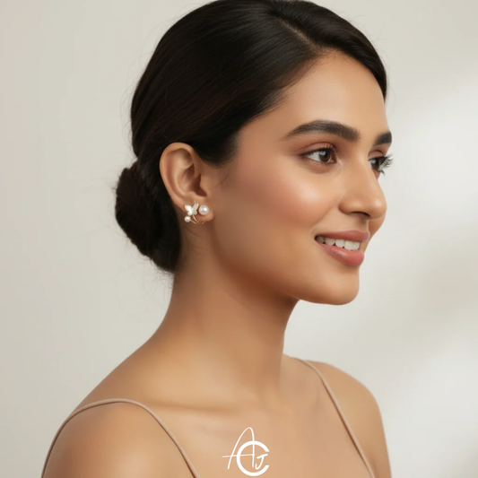 Butterfly Pearl Earrings