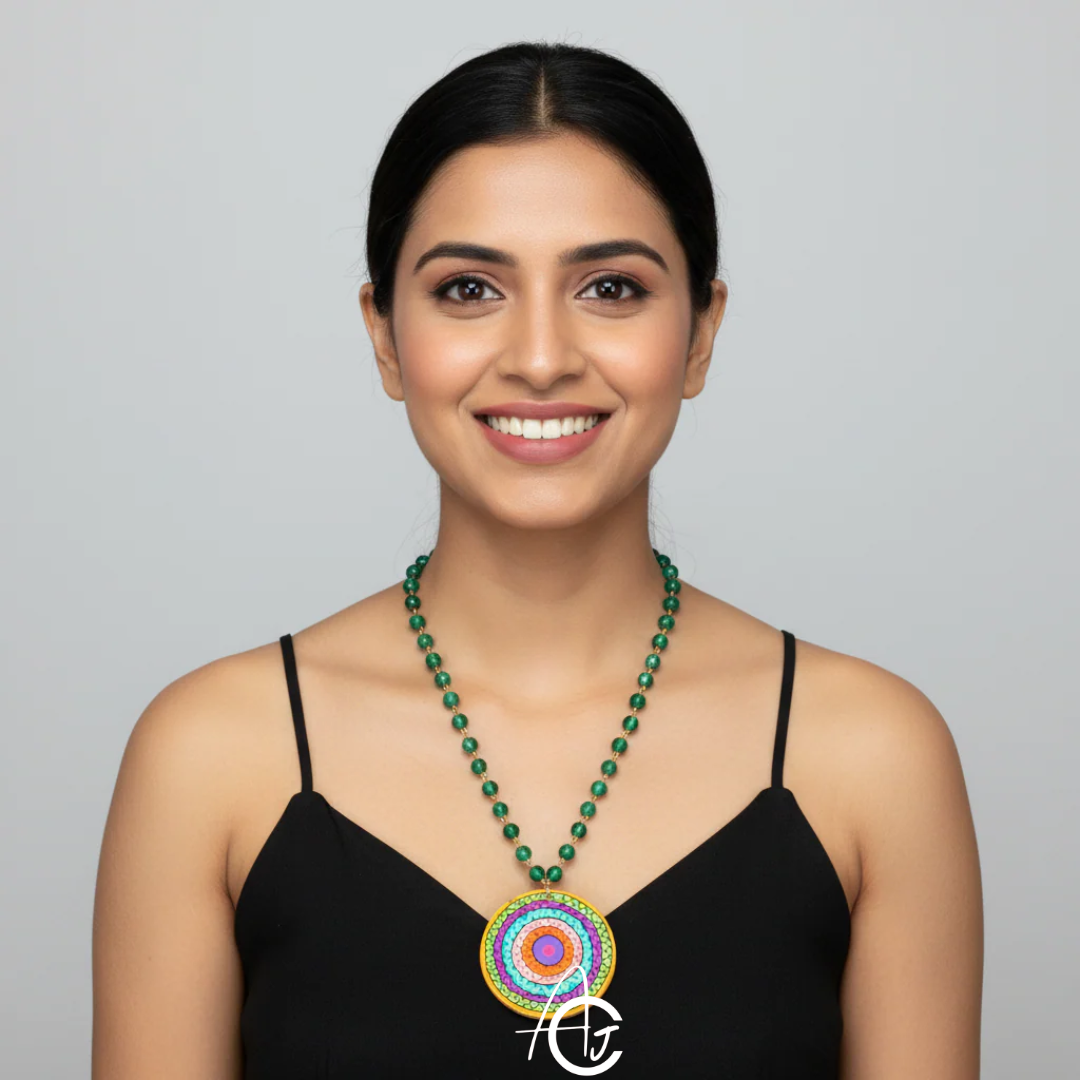 Statement Necklace, Handpainted : Handmade