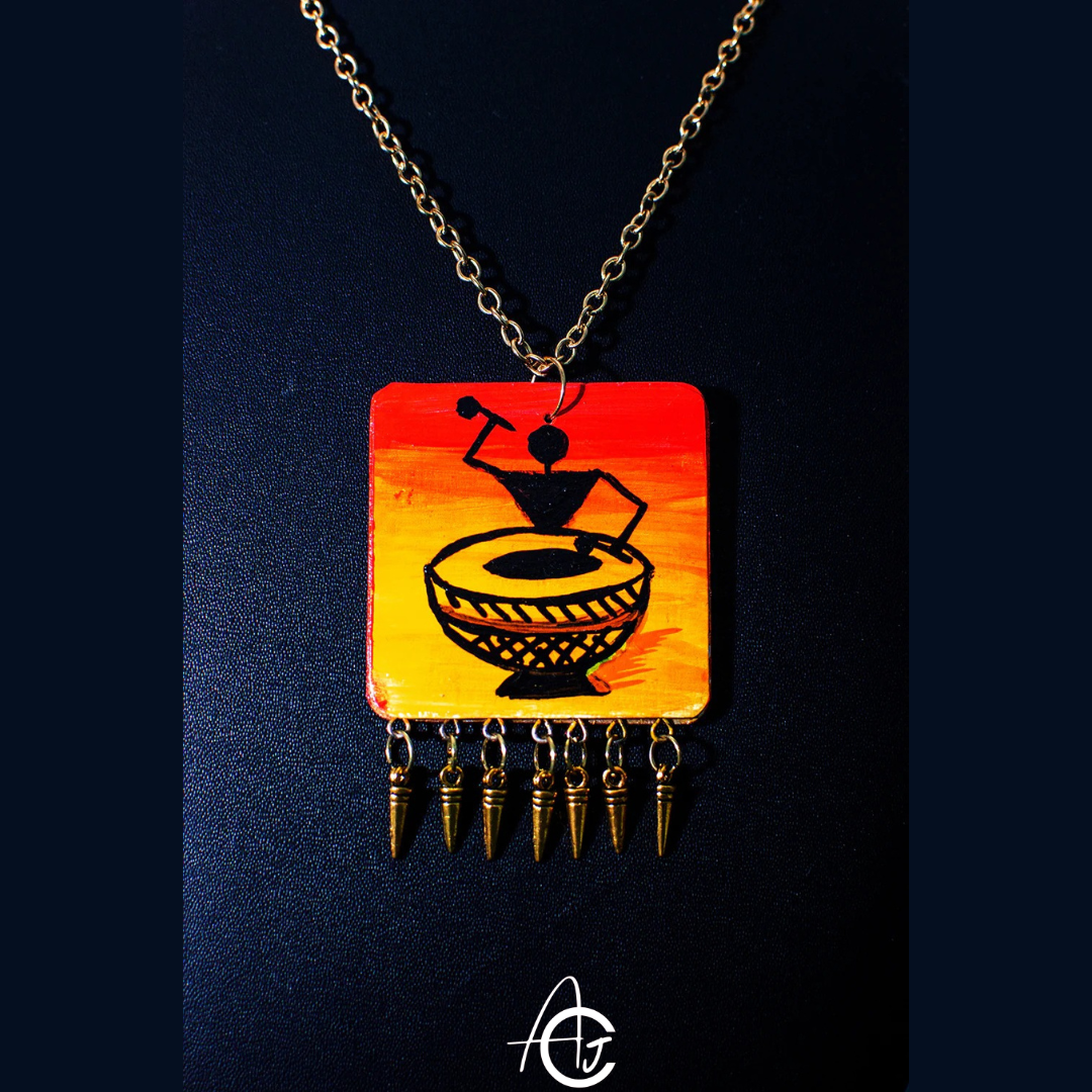 Statement Necklace, Handpainted : Handmade