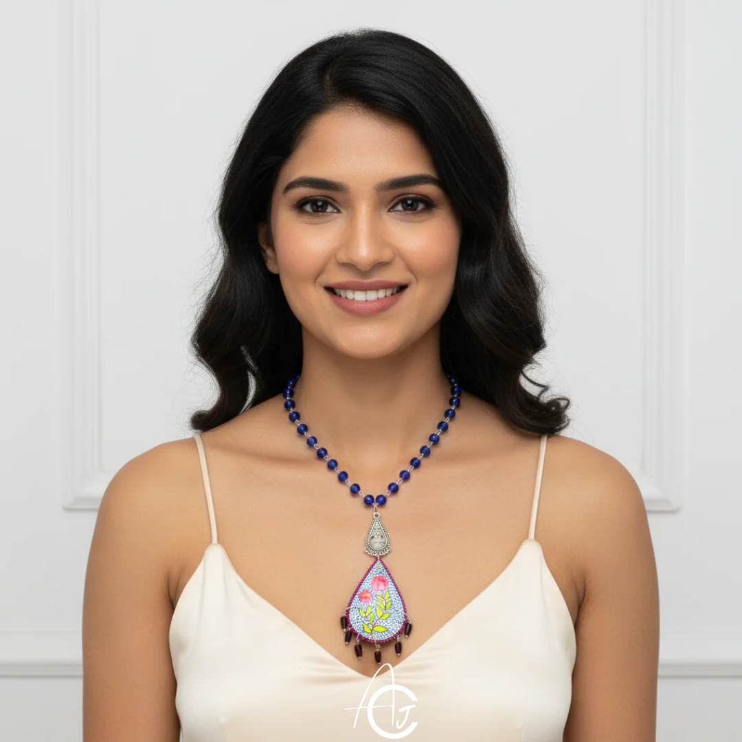 Statement Necklace, Handpainted : Handmade