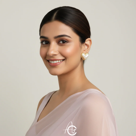 Pearl Heart Earrings