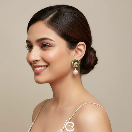 Pearl and Flower Earrings