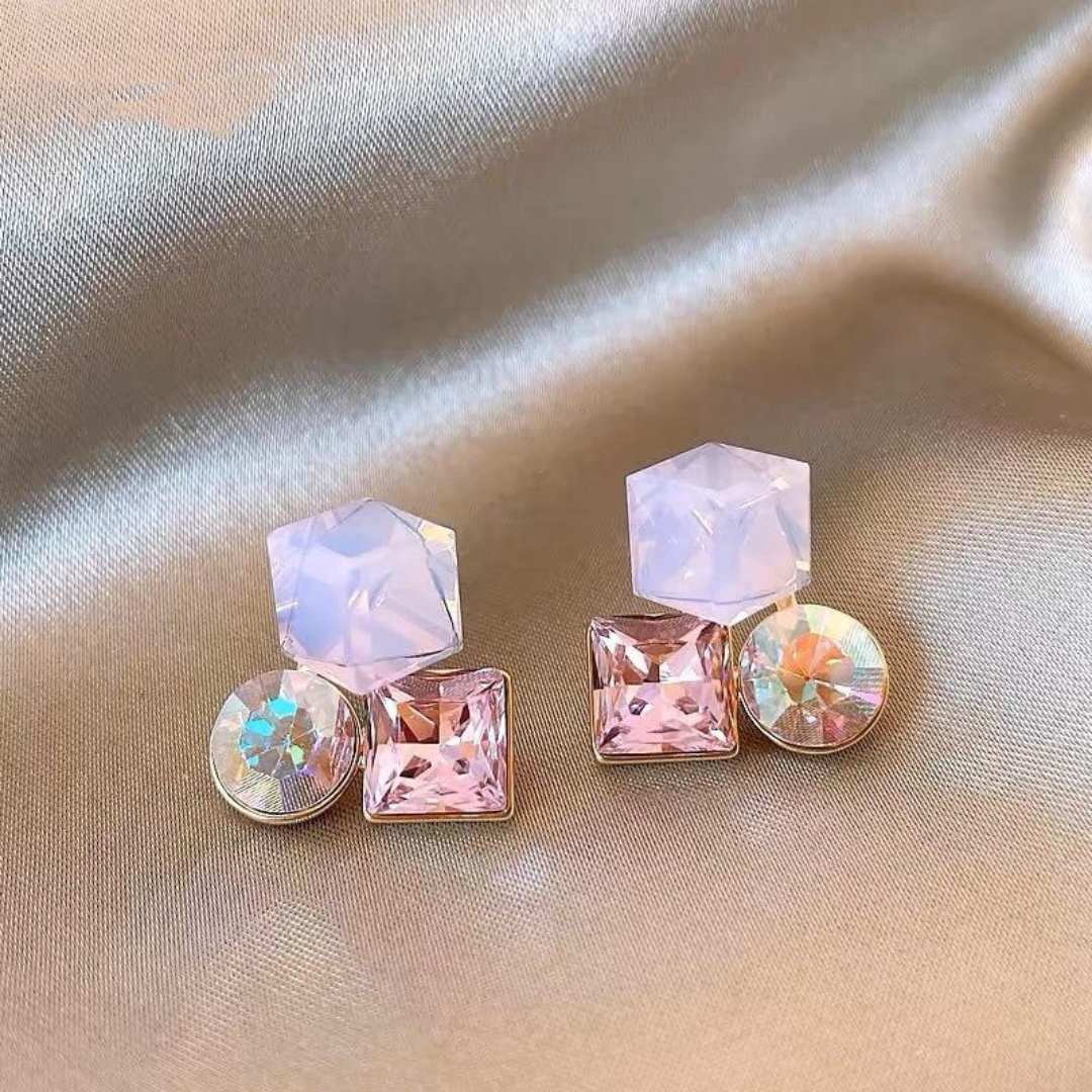 Bling Prism Pink Earrings