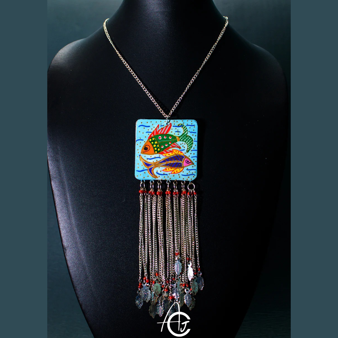 Statement Necklace, Handpainted : Handmade