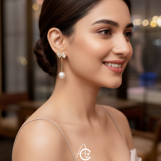 Bling Drop Bow Earrings