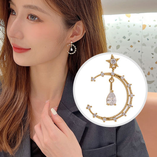 Bling Semicircle Drop Earrings