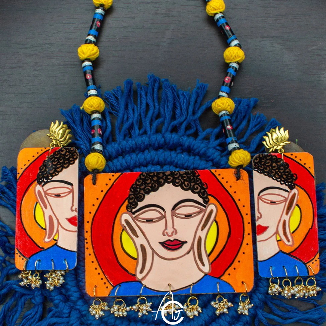 Statement Necklace Set, Handpainted : Handmade