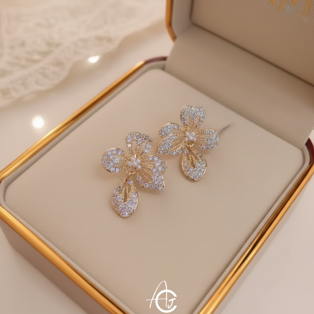 Bling Flower Earrings