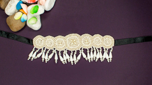 Beads Embroidered Necklace Set : Handmade