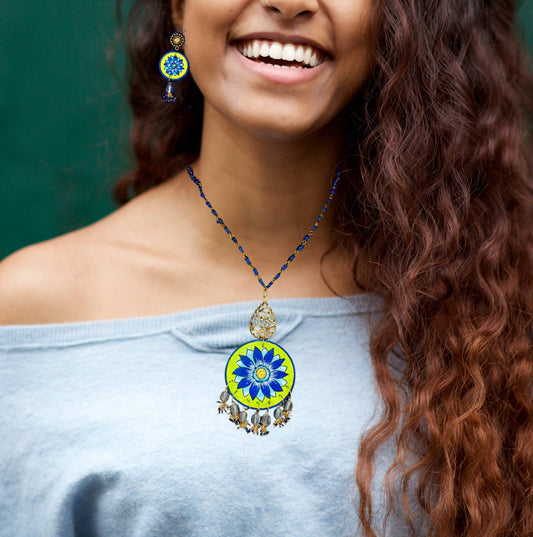 Statement Necklace Set, Handpainted : Handmade
