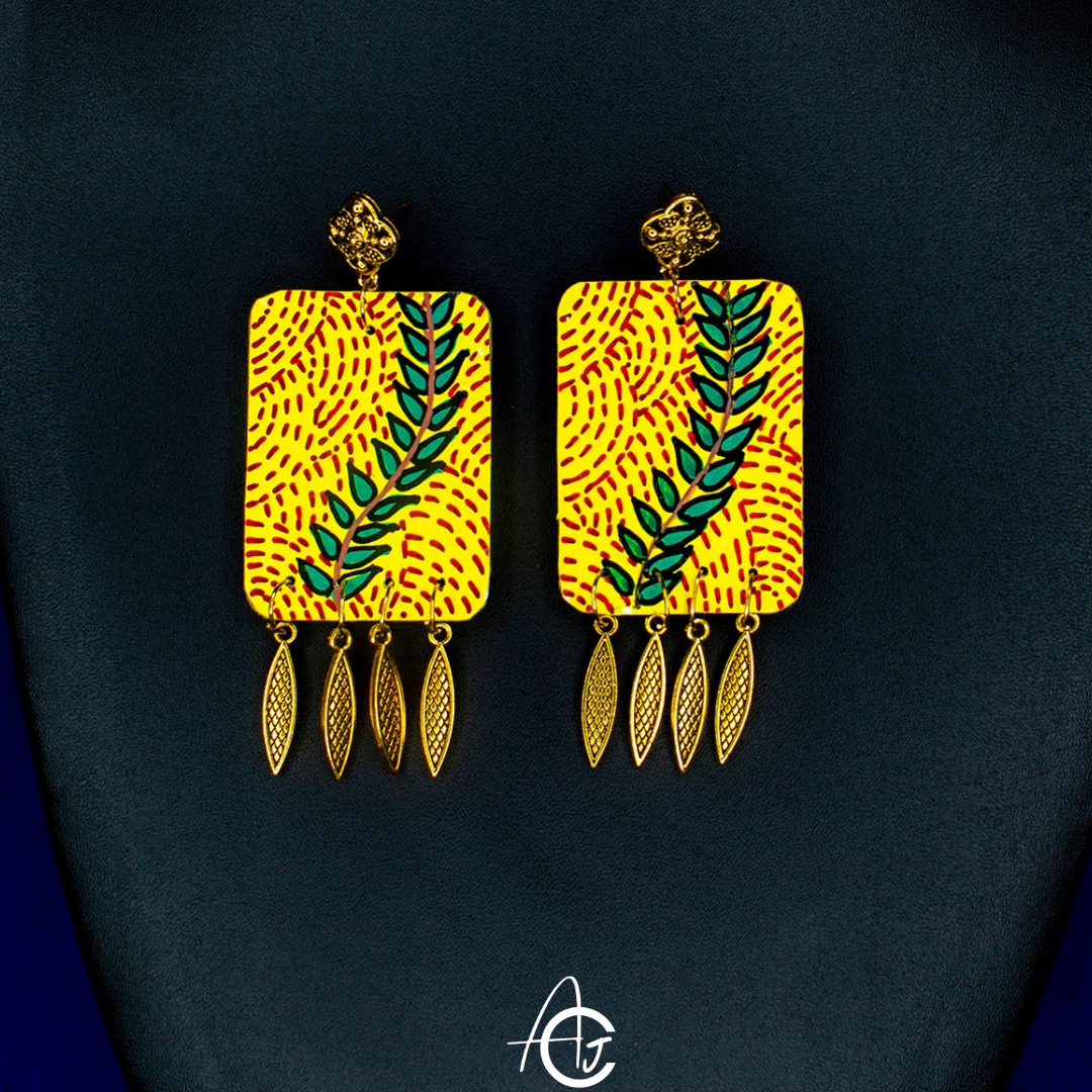 Statement Earrings, Handpainted : Handmade