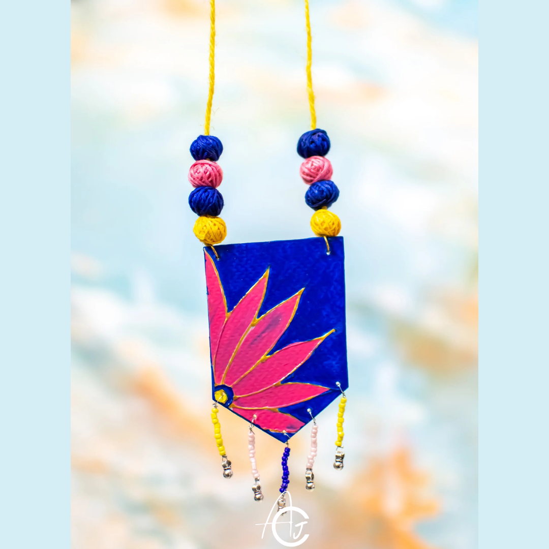 Statement Necklace, Handpainted : Handmade