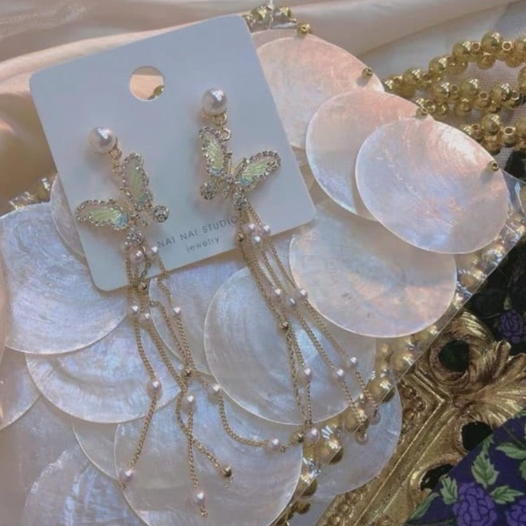 Butterfly Long Chain Earrings