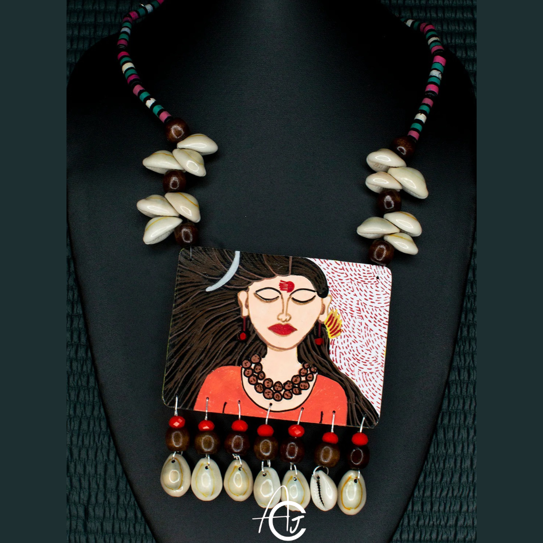 Statement Necklace, Handpainted : Handmade