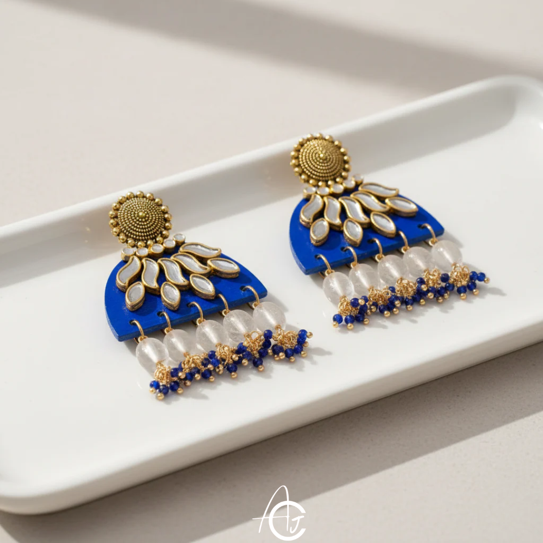 Statement Earrings, Handpainted : Handmade