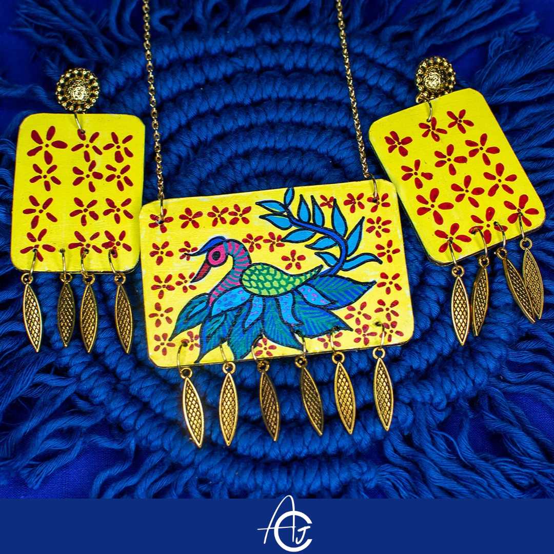 Statement Necklace Set, Handpainted : Handmade