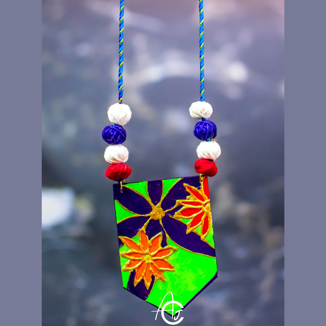 Statement Necklace, Handpainted : Handmade