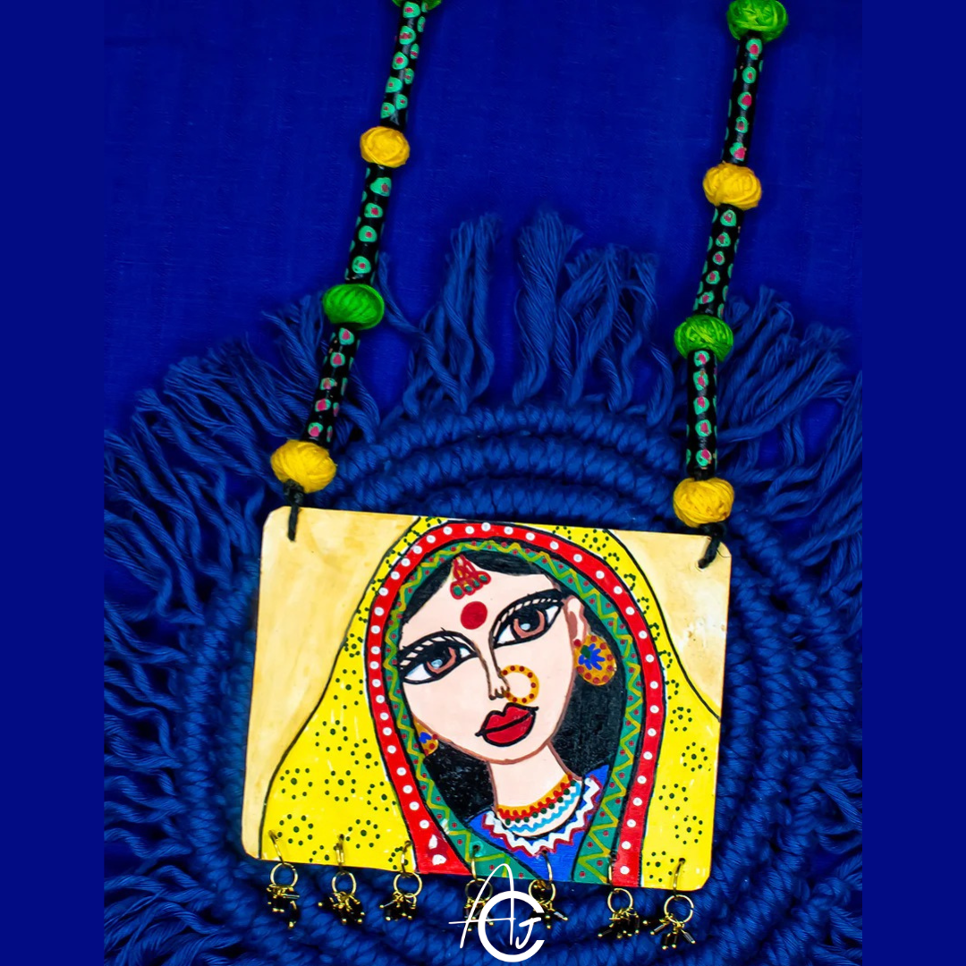 Statement Necklace, Handpainted : Handmade