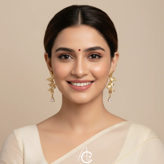 Butterfly and Flower Earrings