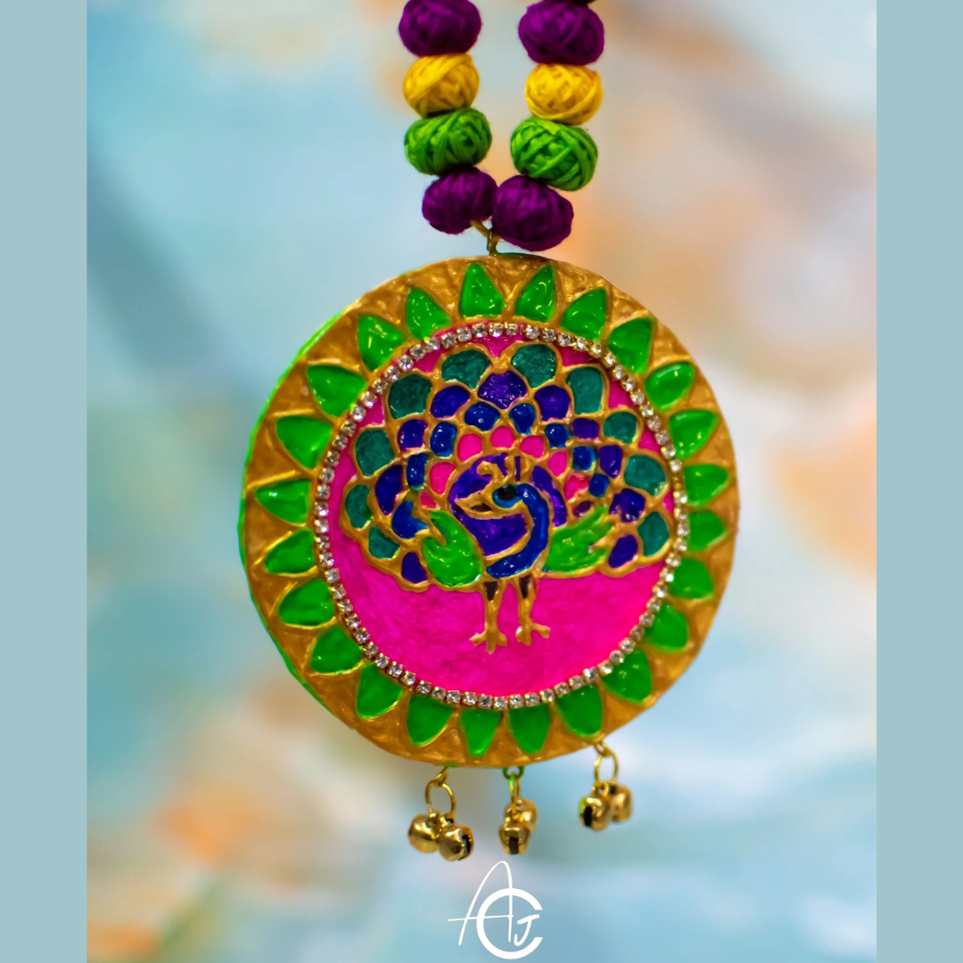 Statement Necklace, Handpainted : Handmade