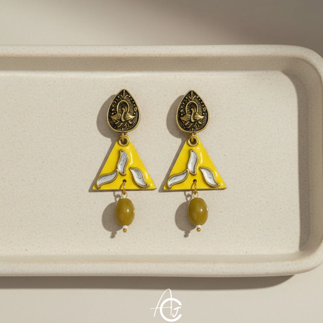 Statement Earrings, Handpainted : Handmade
