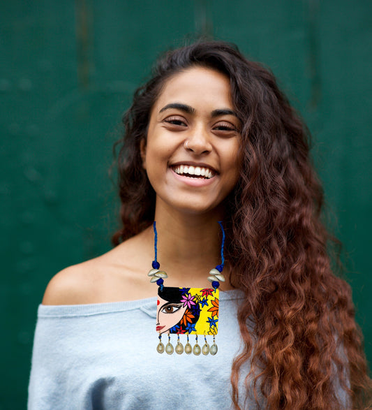 Statement Necklace, Handpainted : Handmade