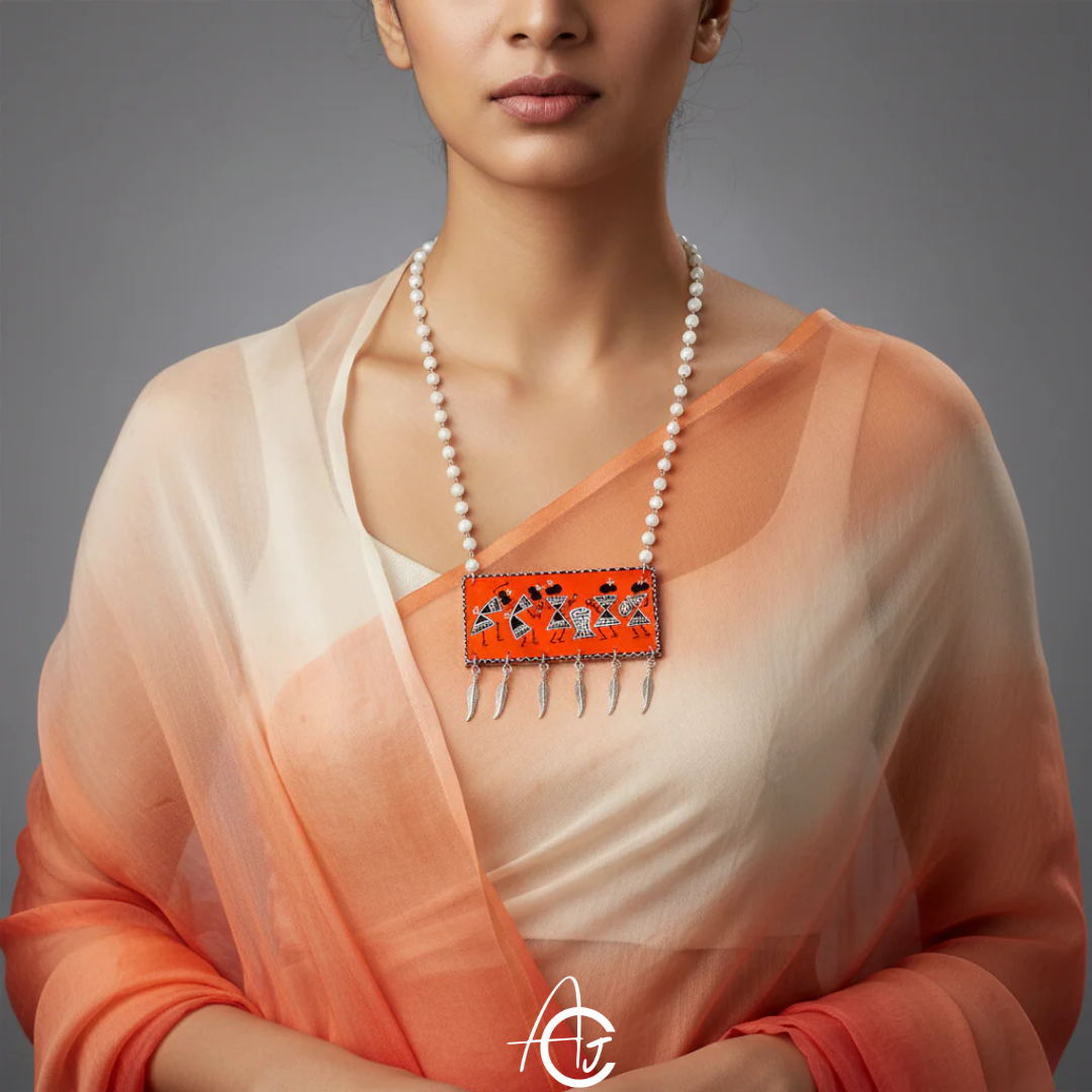 Statement Necklace, Handpainted : Handmade