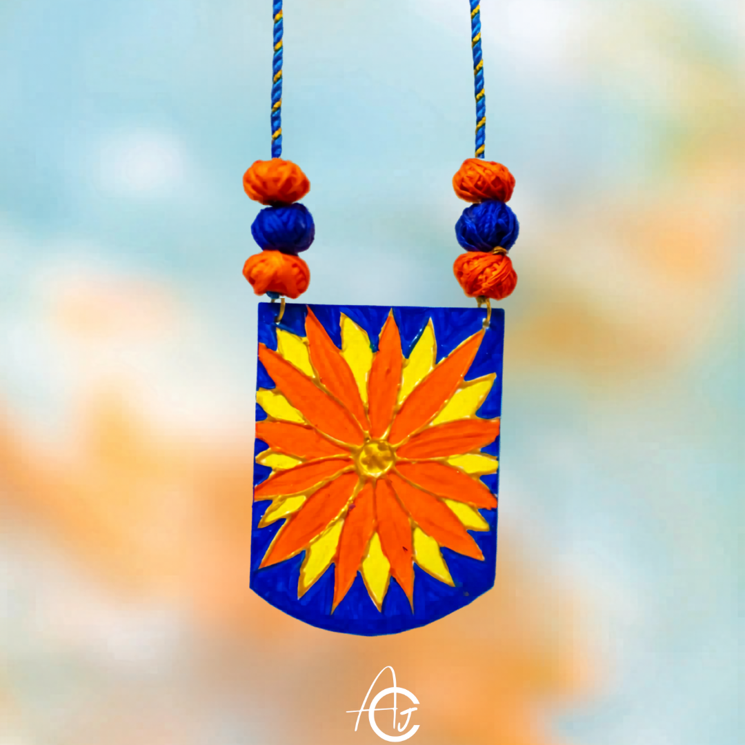 Statement Necklace, Handpainted : Handmade