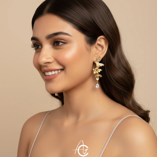 Butterfly and Flower Earrings