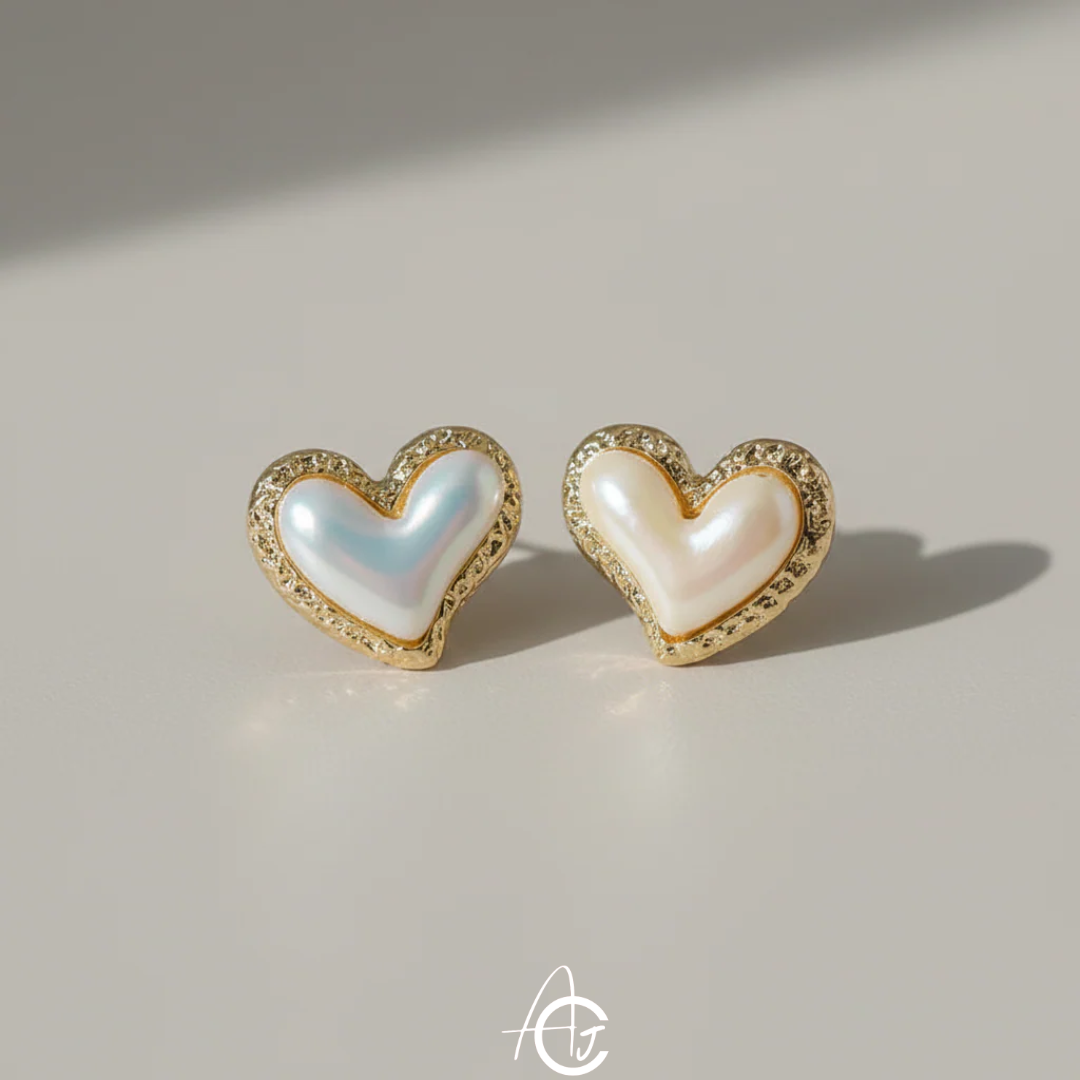 Pearl Heart Earrings