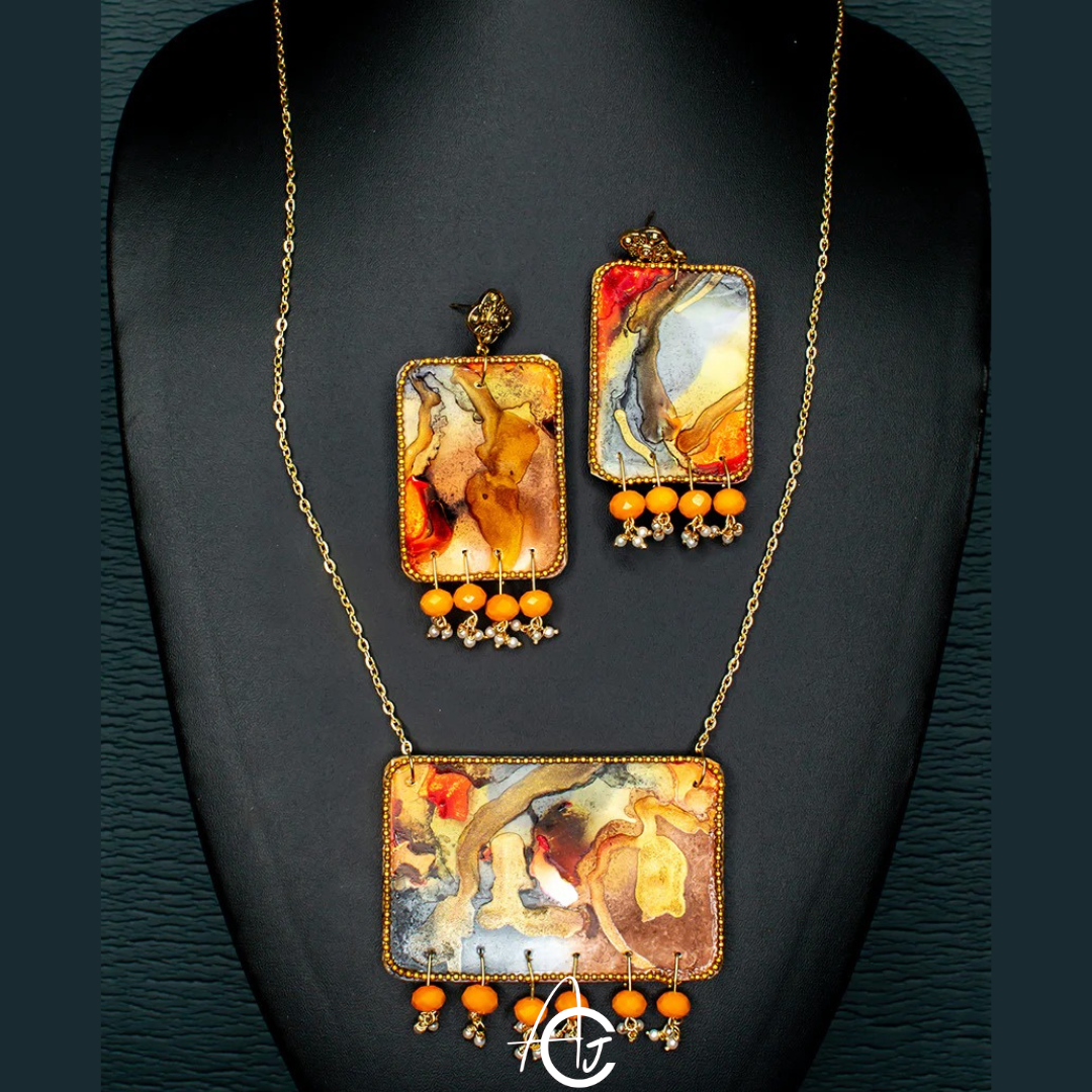 Fluid Necklace set : Handmade