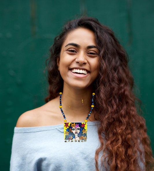 Statement Necklace, Handpainted : Handmade