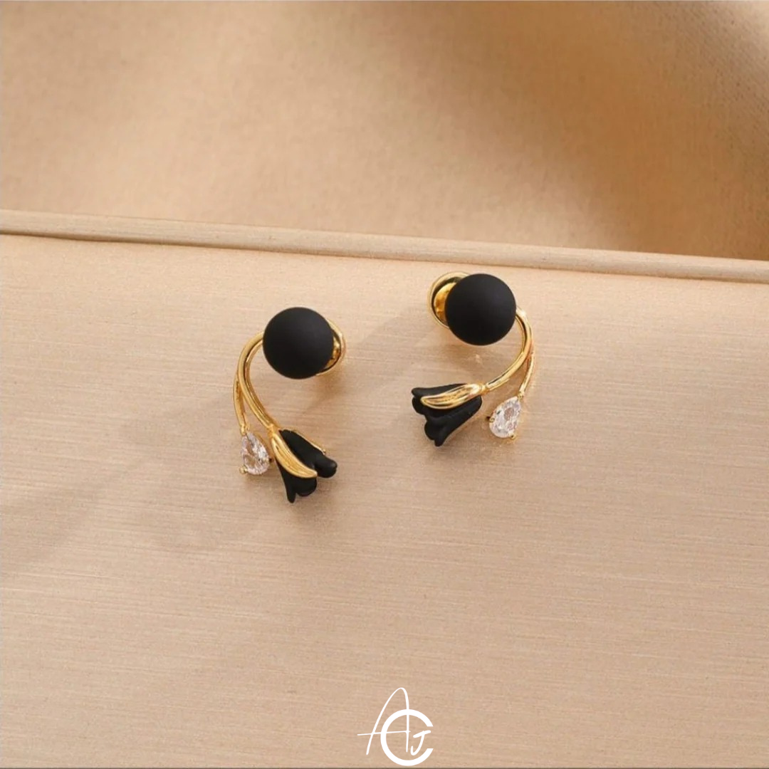 Pearl And Flower Earrings