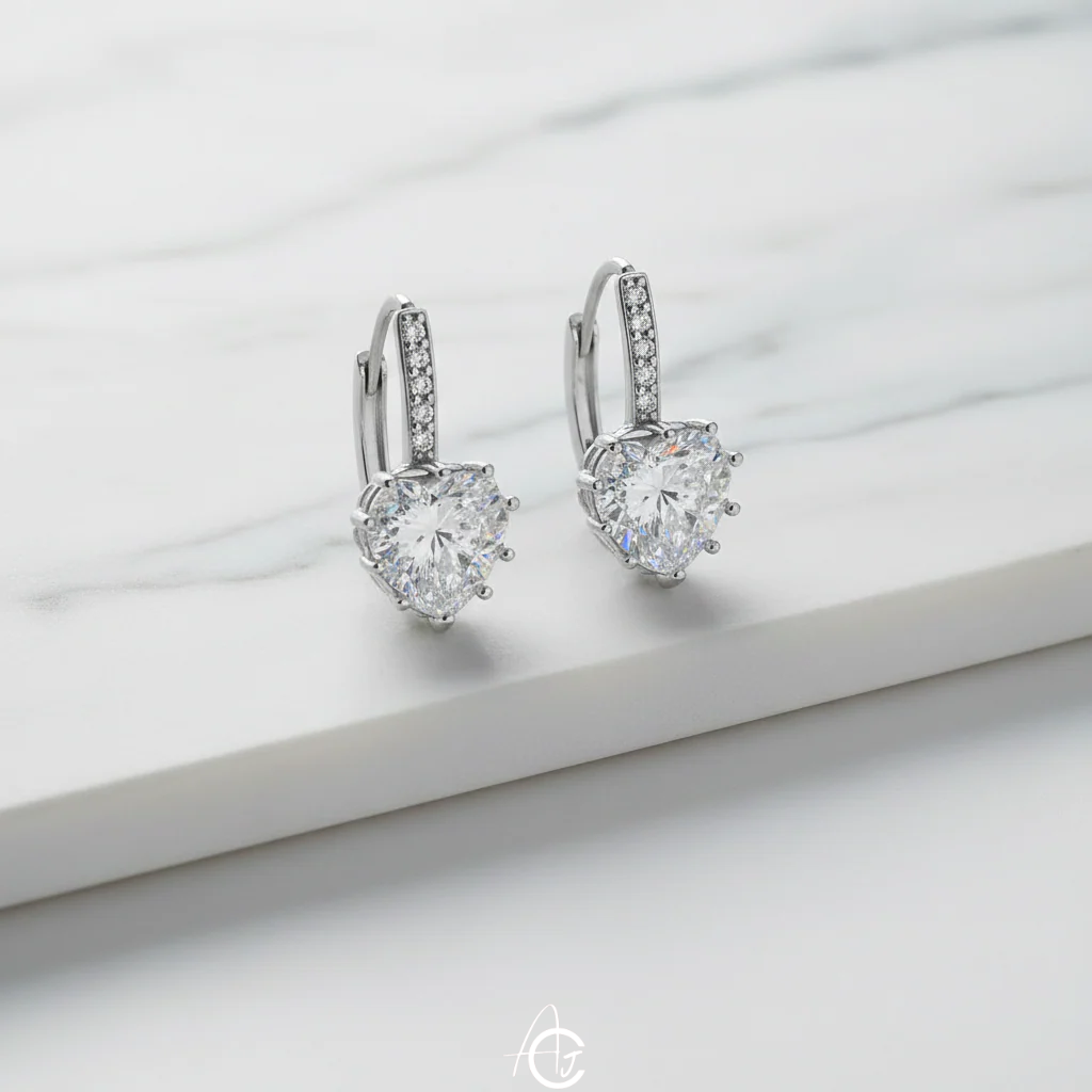 Crystal Drop Hoop Earrings