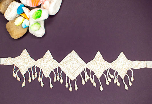 Beads Embroidered Necklace Set : Handmade