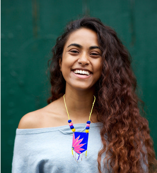 Statement Necklace, Handpainted : Handmade