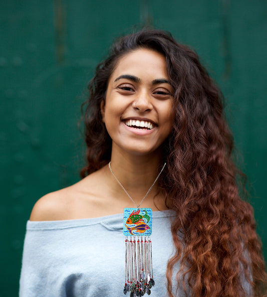 Statement Necklace, Handpainted : Handmade