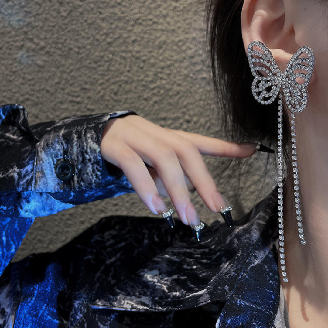 Butterfly Drop Statement Earrings