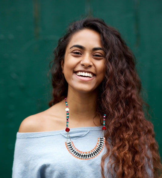 Statement Necklace, Handpainted : Handmade