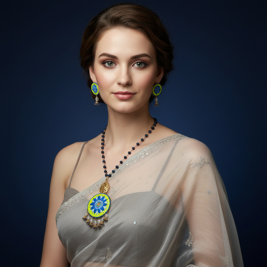 Statement Necklace Set, Handpainted : Handmade