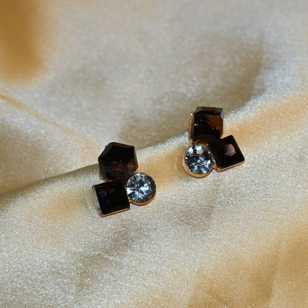 Bling Prism Brown Earrings
