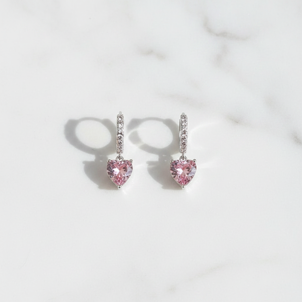 Crystal Drop Hoop Earrings