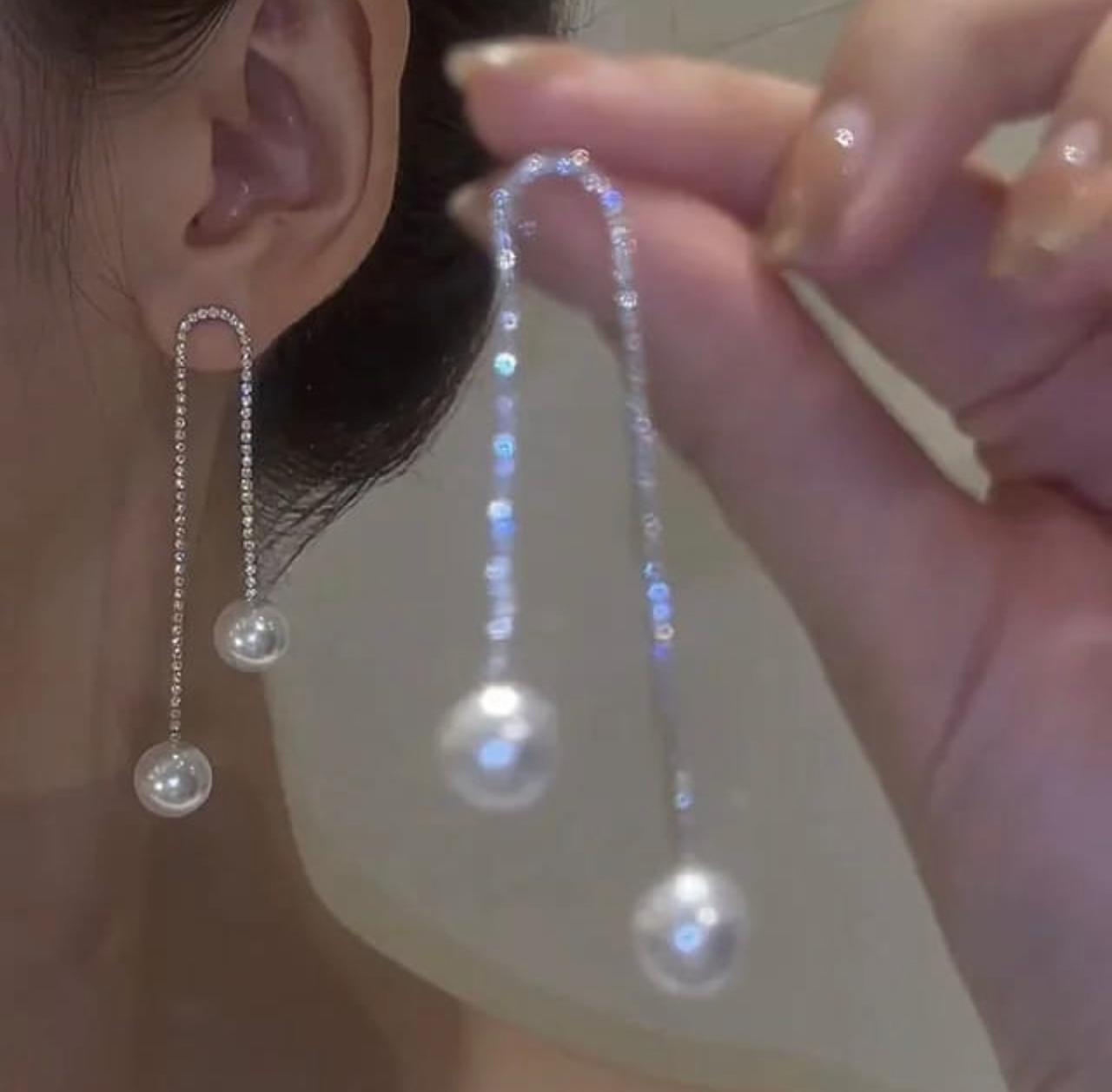 Bling Pearl Statement Earrings