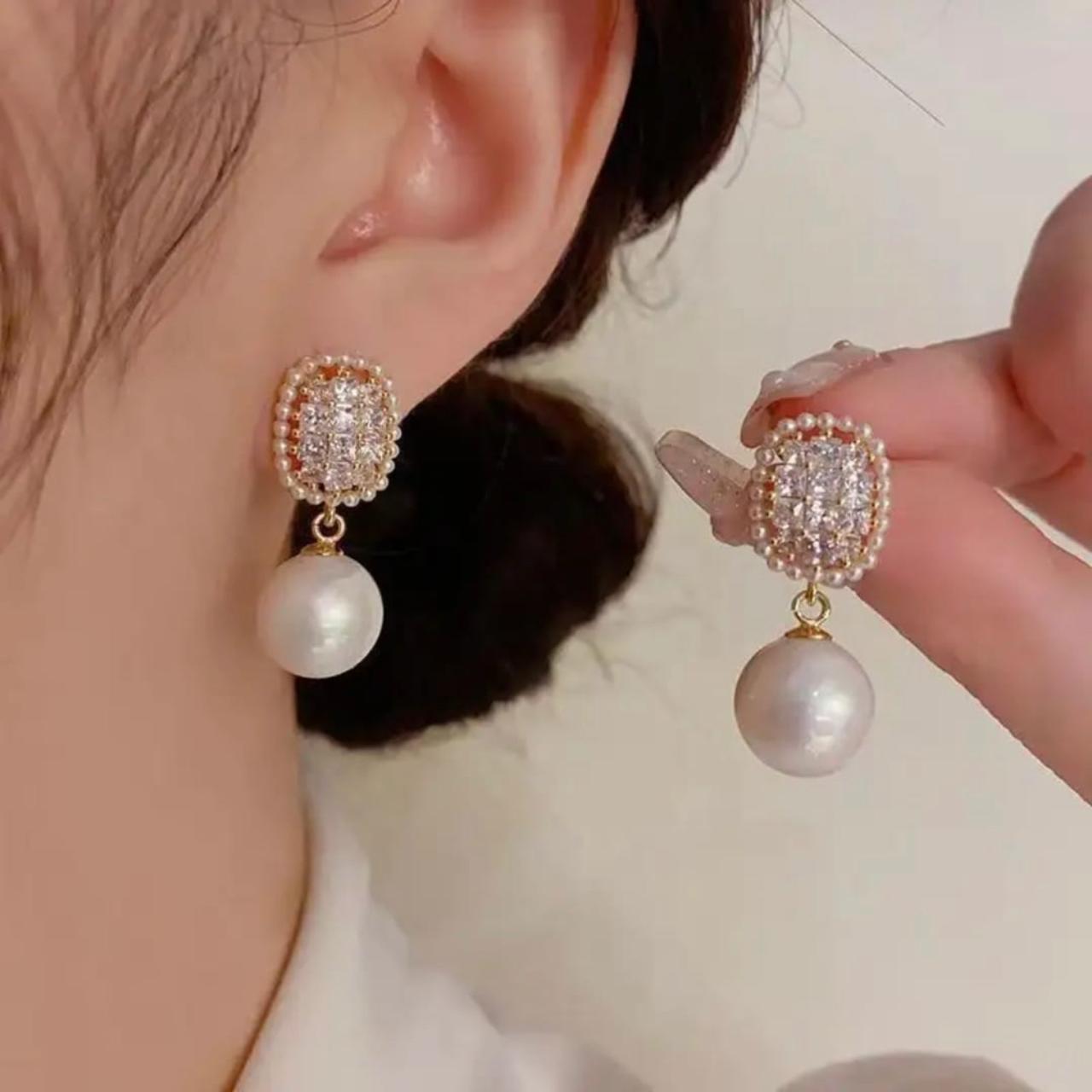 Bling Pearl Earrings