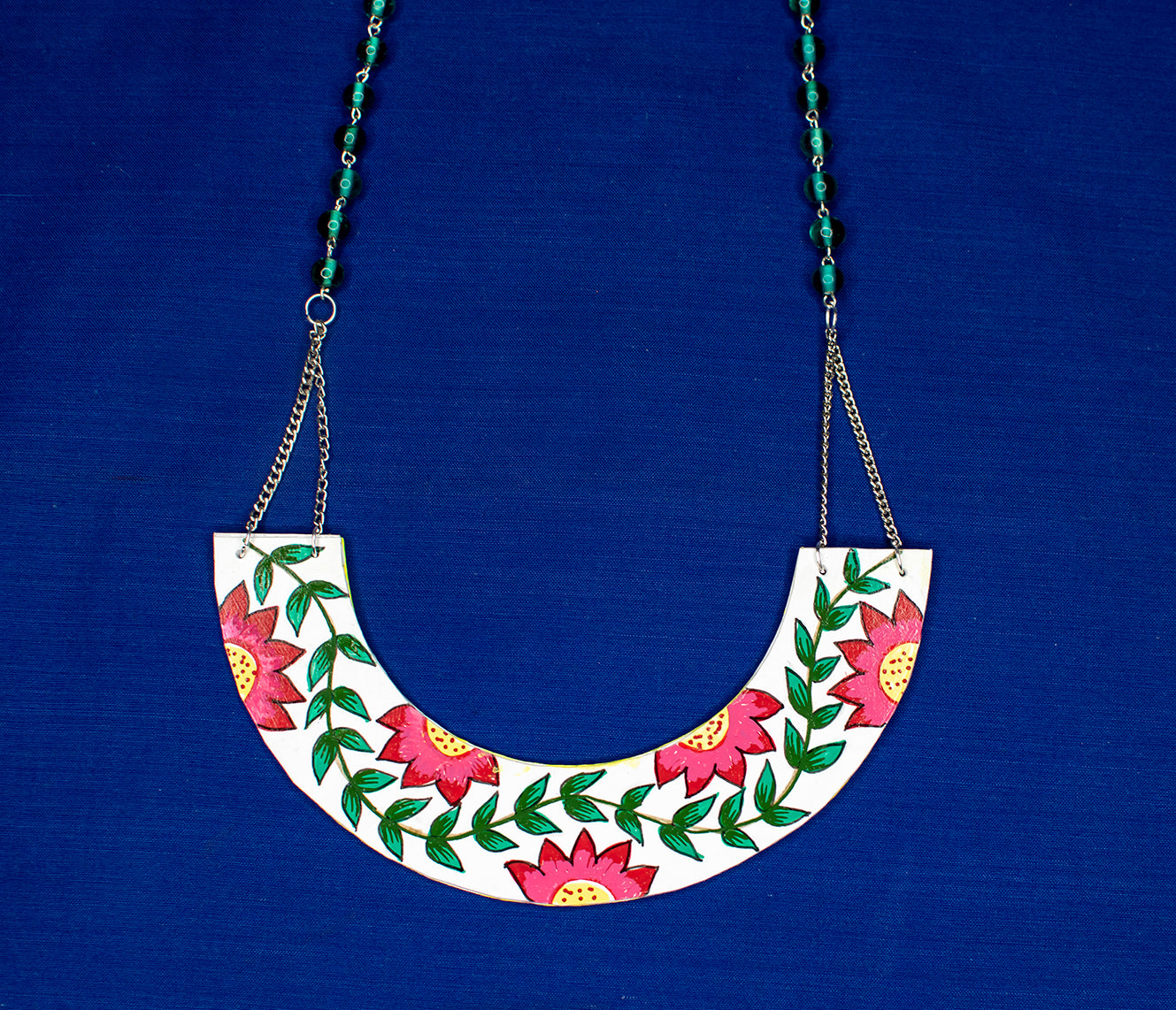Statement Necklace, Handpainted : Handmade