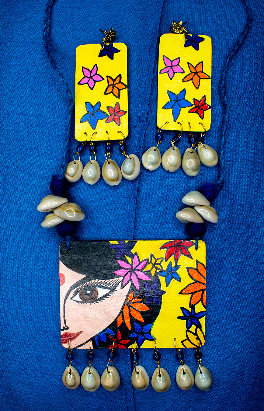 Statement Necklace Set, Handpainted : Handmade