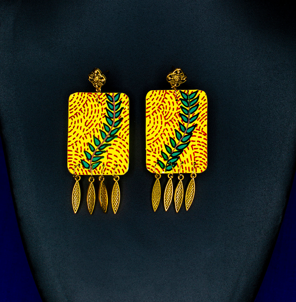 Statement Earrings, Handpainted : Handmade