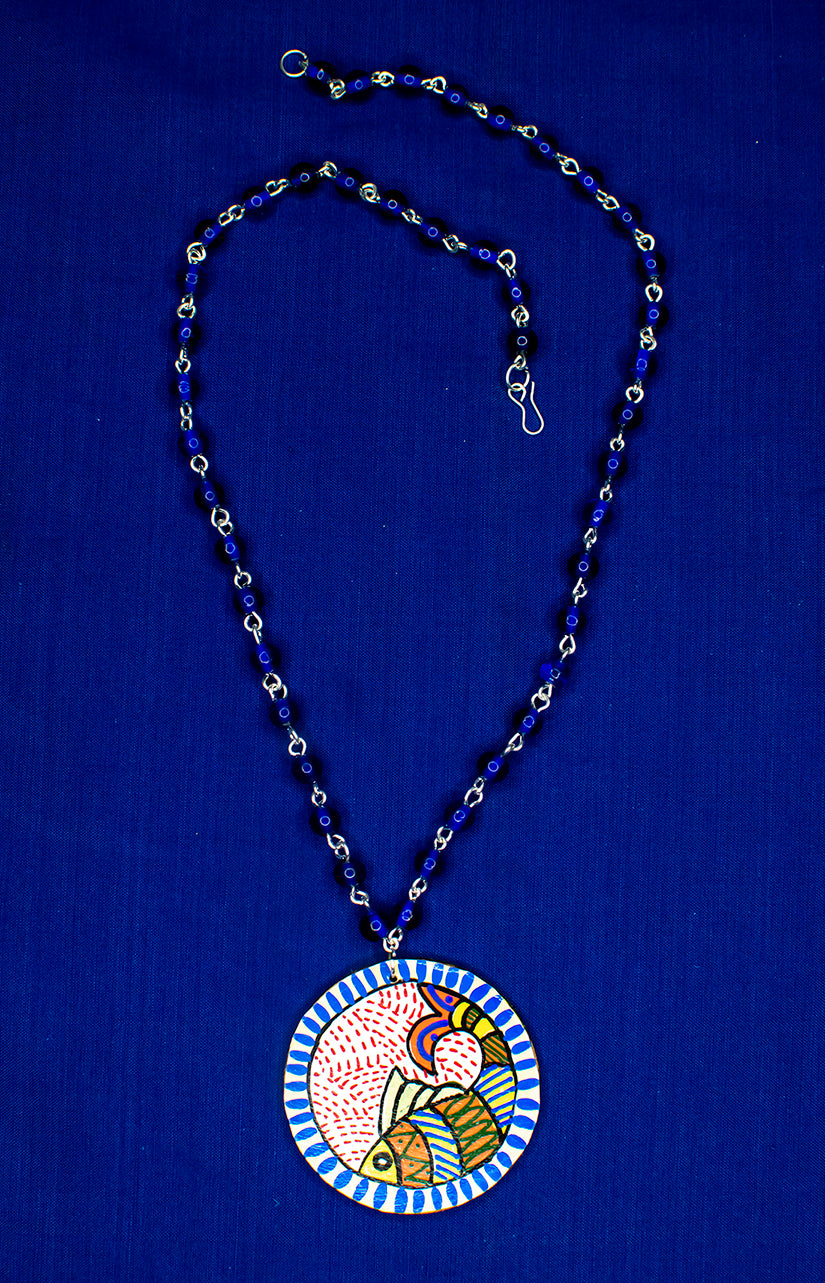 Meenal Necklace, Handpainted : Handmade