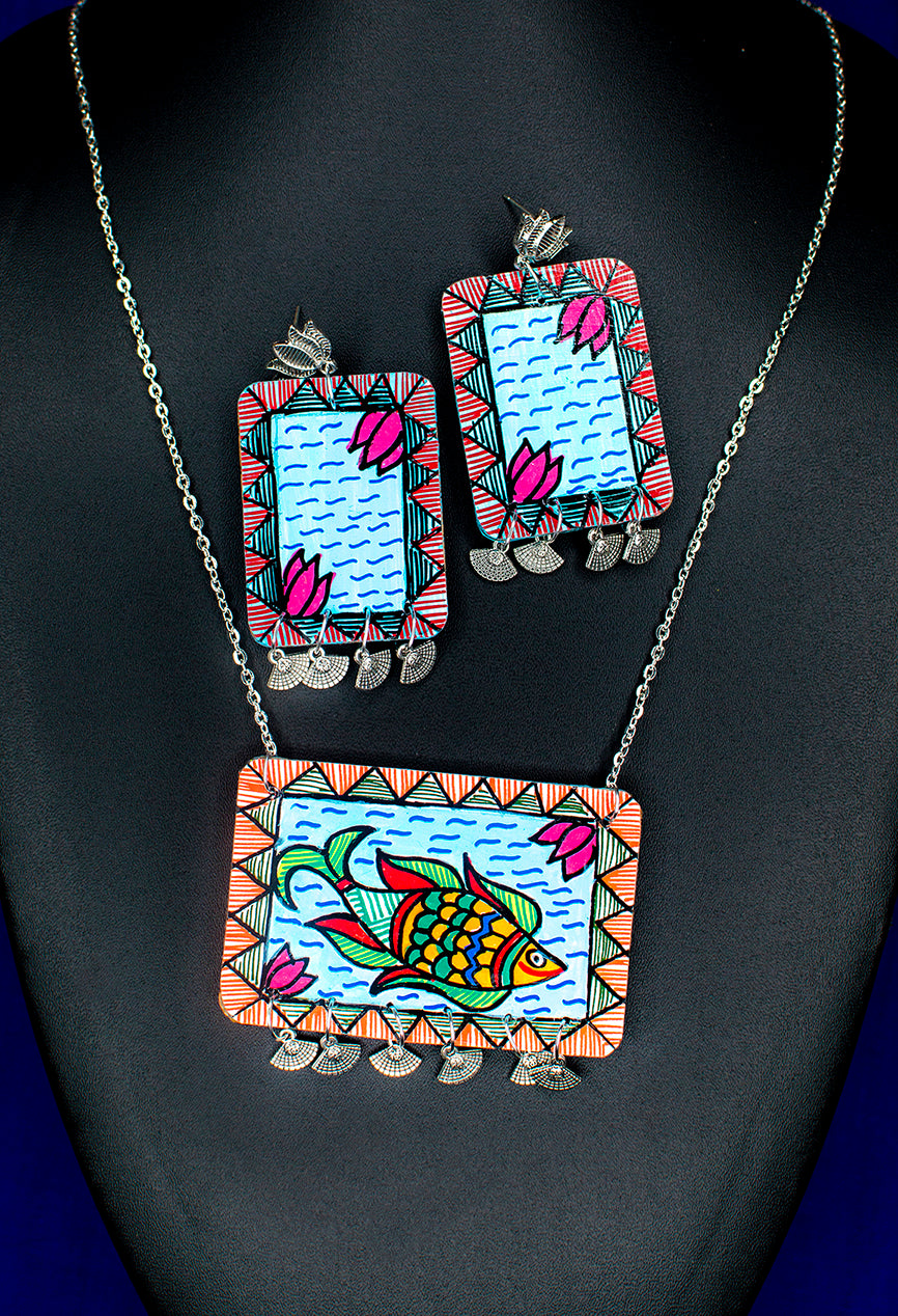 Statement Necklace Set, Handpainted : Handmade